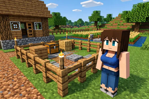 Jenny freshly spawned near the player's base